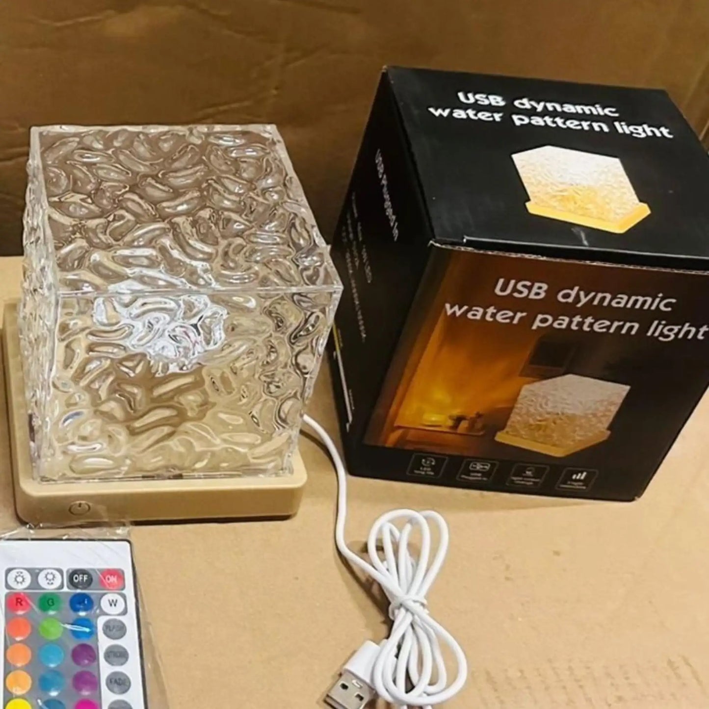 Rotating Water Ripple Night Light | Rechargeable Night Lamp