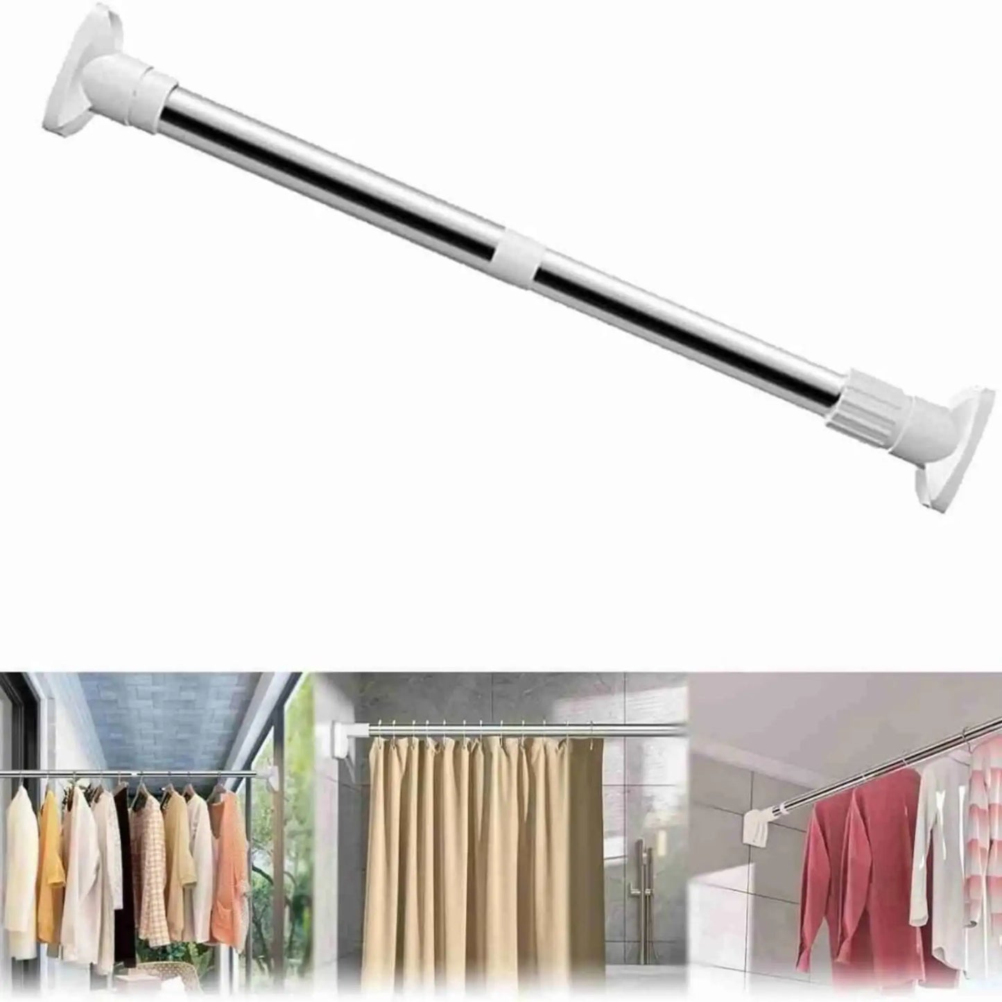 Drill Free Multifunctional Adjustable Rod | Expandable Curtain Rod