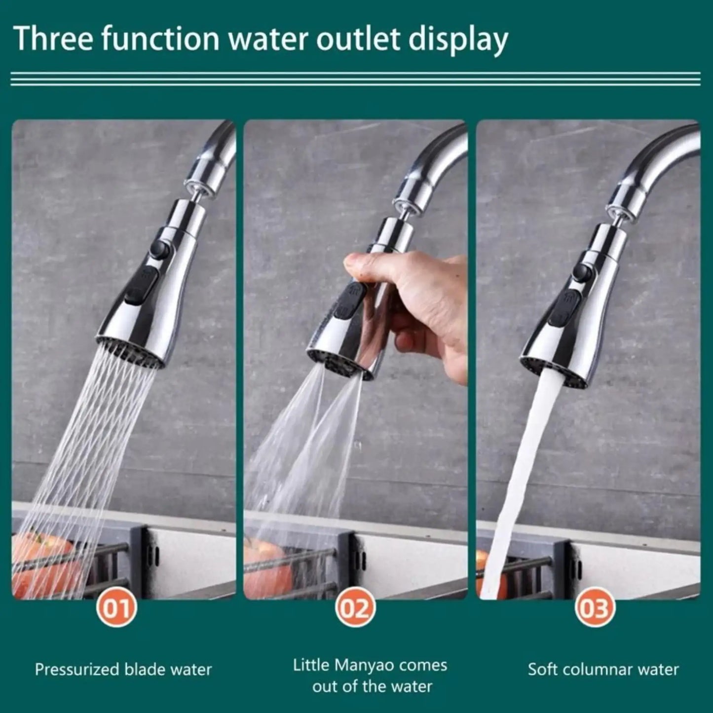 3 Modes Kitchen Sink Faucet | Touchless Sink Fixtures