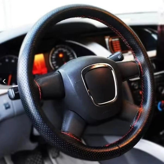 Universal Car Leather Steering Wheel Cover | Soft Leather Steering Wrap