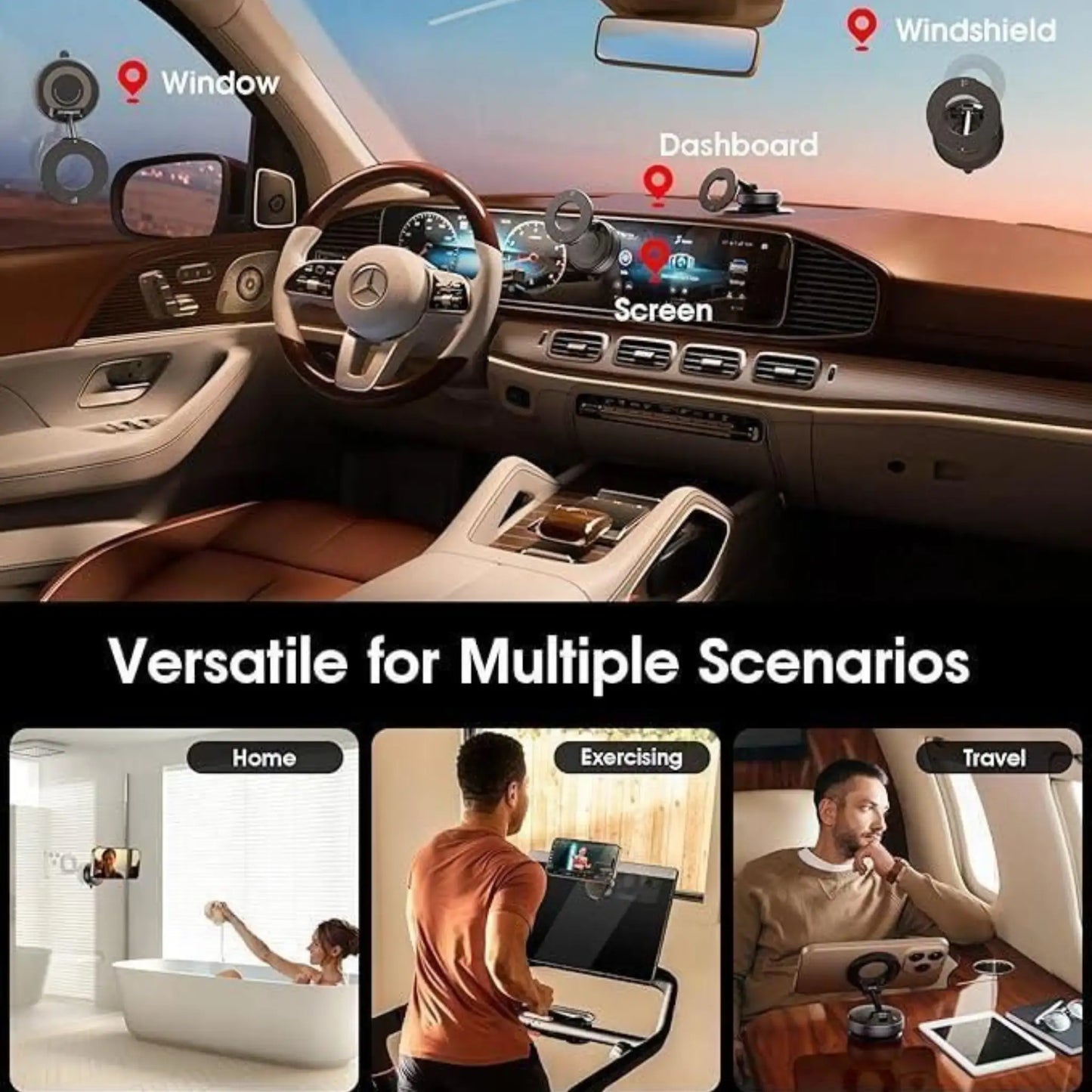 Vacuum Suction Magnetic Bracket | Car Phone Holder Suction Mount