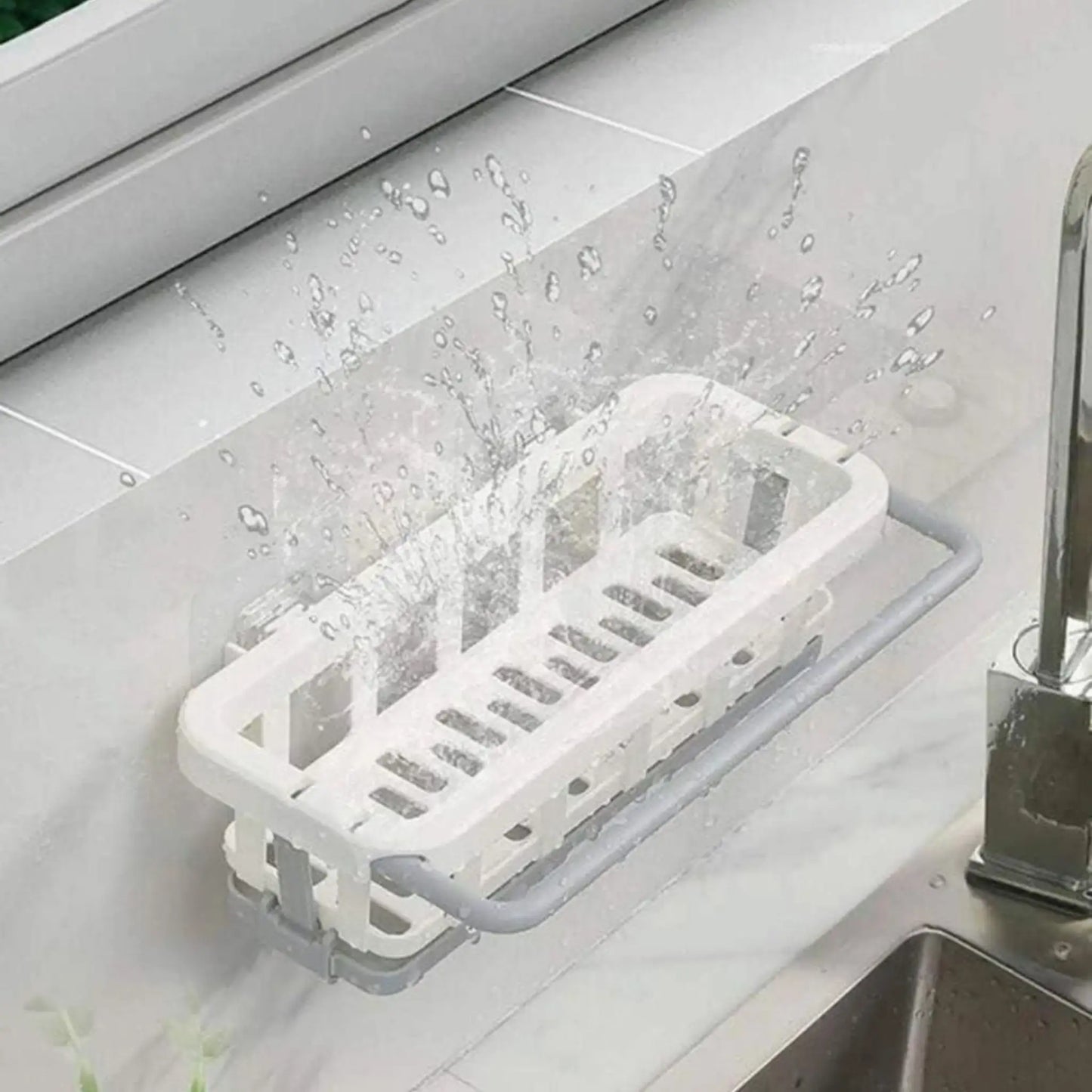 Retractable Sponge Storage Hanging Rack | Wall Mounted Organizer