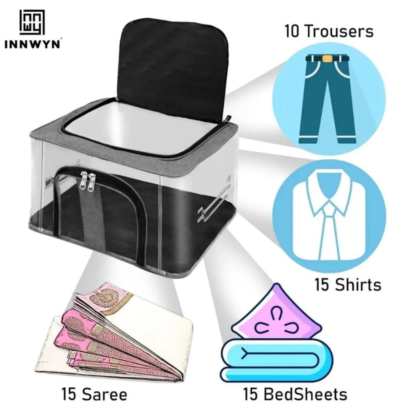 Transparent Cloth Organizer Storage Bag | Wardrobe Organiser