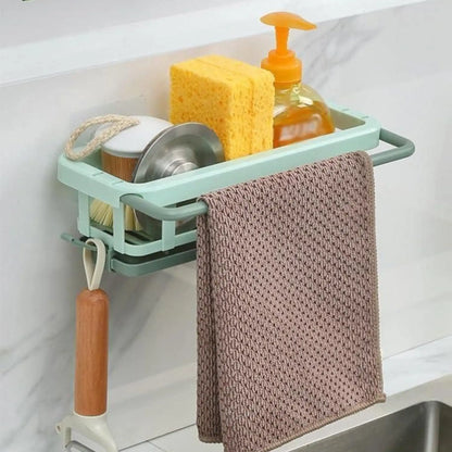 Retractable Sponge Storage Hanging Rack | Wall Mounted Organizer
