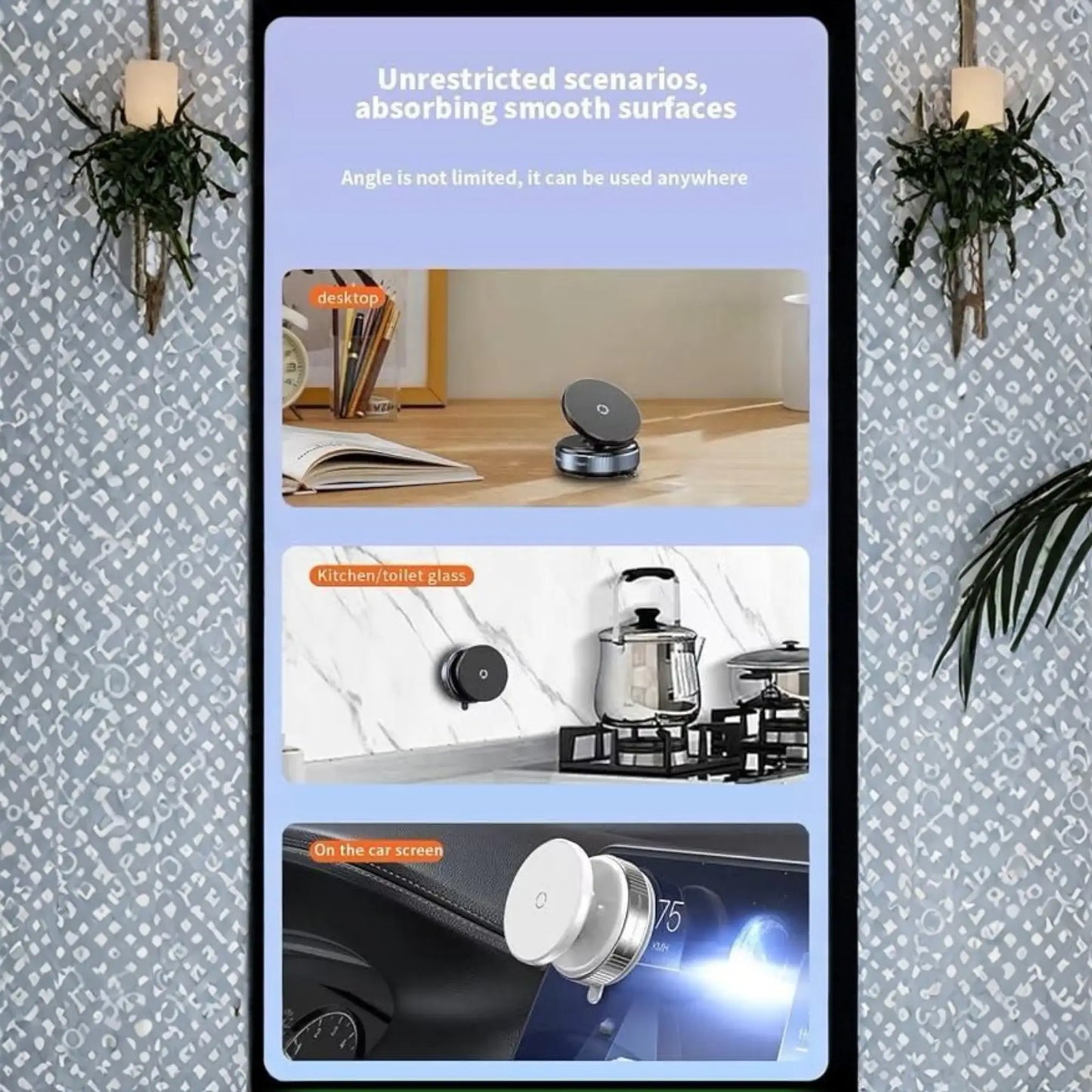 Magnetic Suction Phone Holder | MagSafe Car Mount Suction