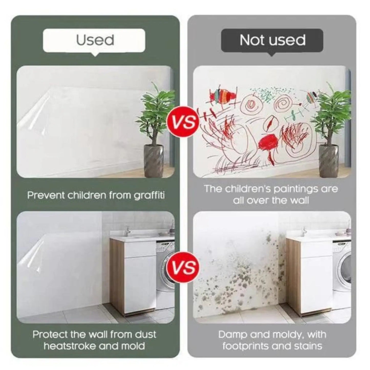 Self Adhesive Transparent Wall Protection Film | Wall Paint Protector