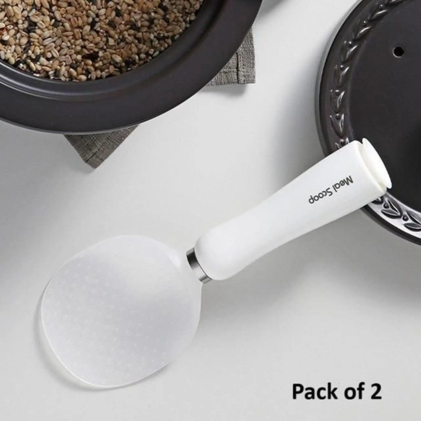 Self Standing Rice Scoop Spoon | Non Stick Plastic Rice Scoop