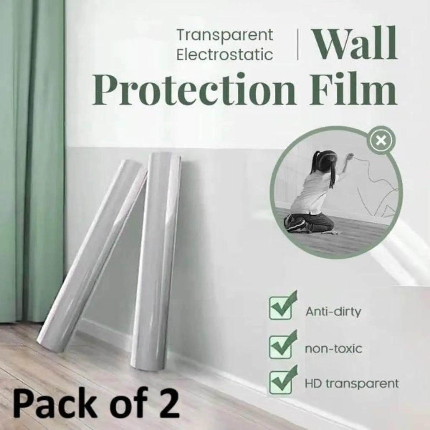 Self Adhesive Transparent Wall Protection Film | Wall Paint Protector